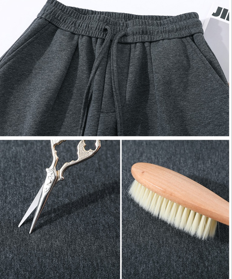 Elastic waist wide leg pants simple casual pants