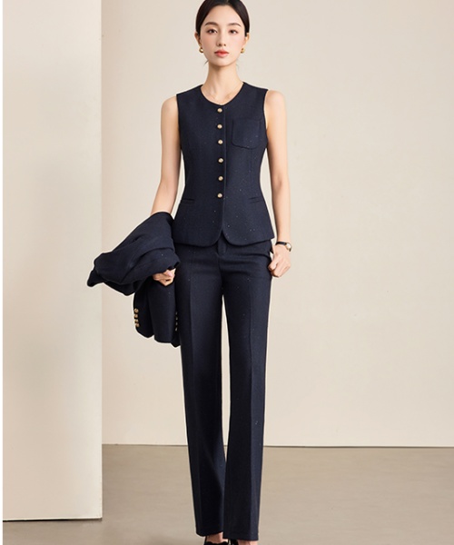 Simple suit pants waistcoat 3pcs set for women