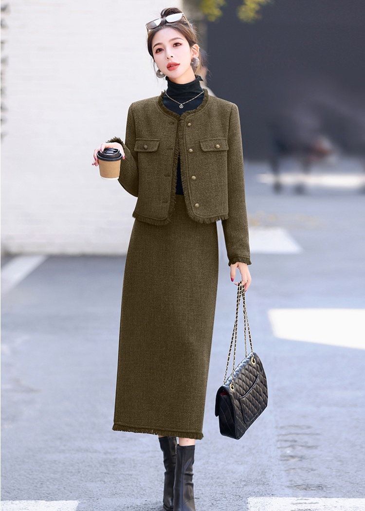 Plus cotton skirt business suit 2pcs set