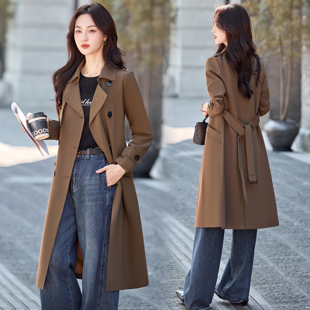 British style windbreaker overcoat for women