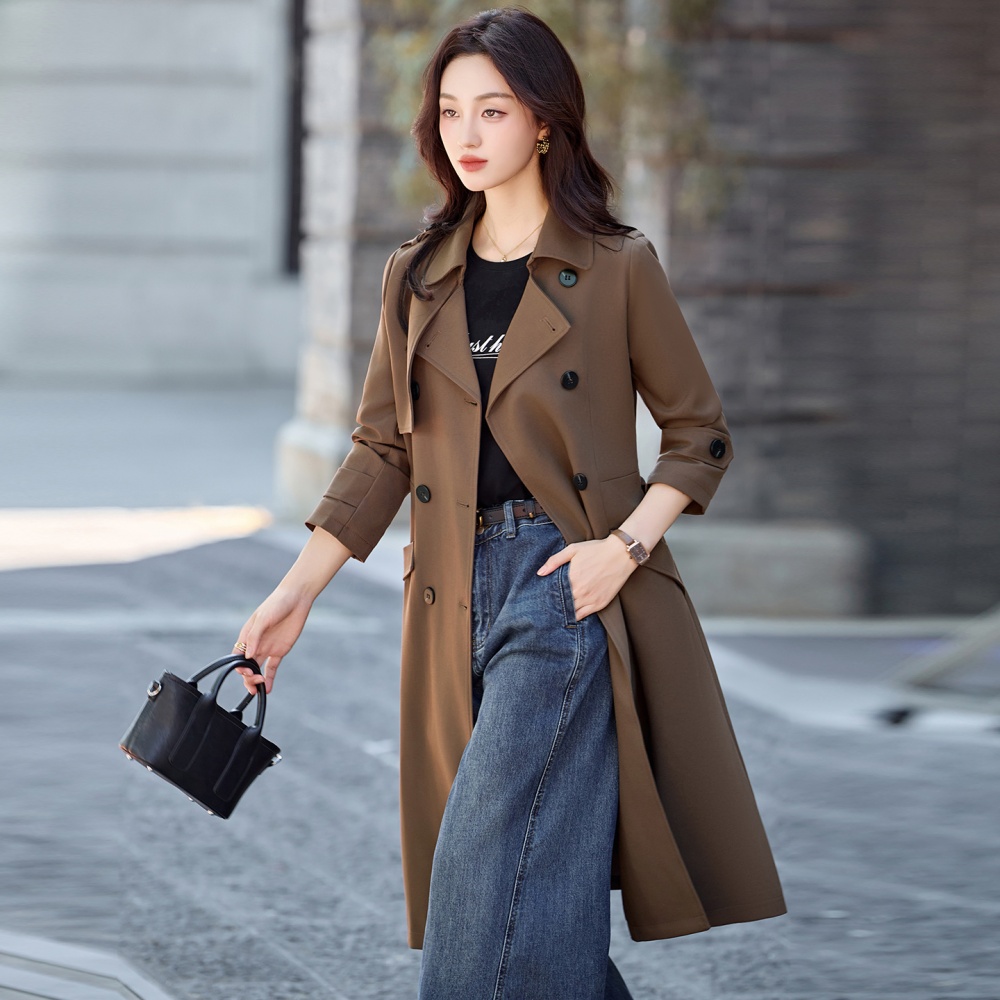 British style windbreaker overcoat for women