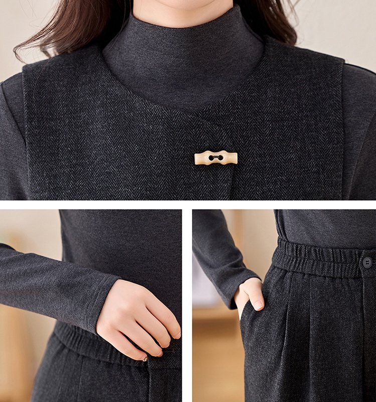 Slim temperament skirt spring waistcoat 3pcs set for women