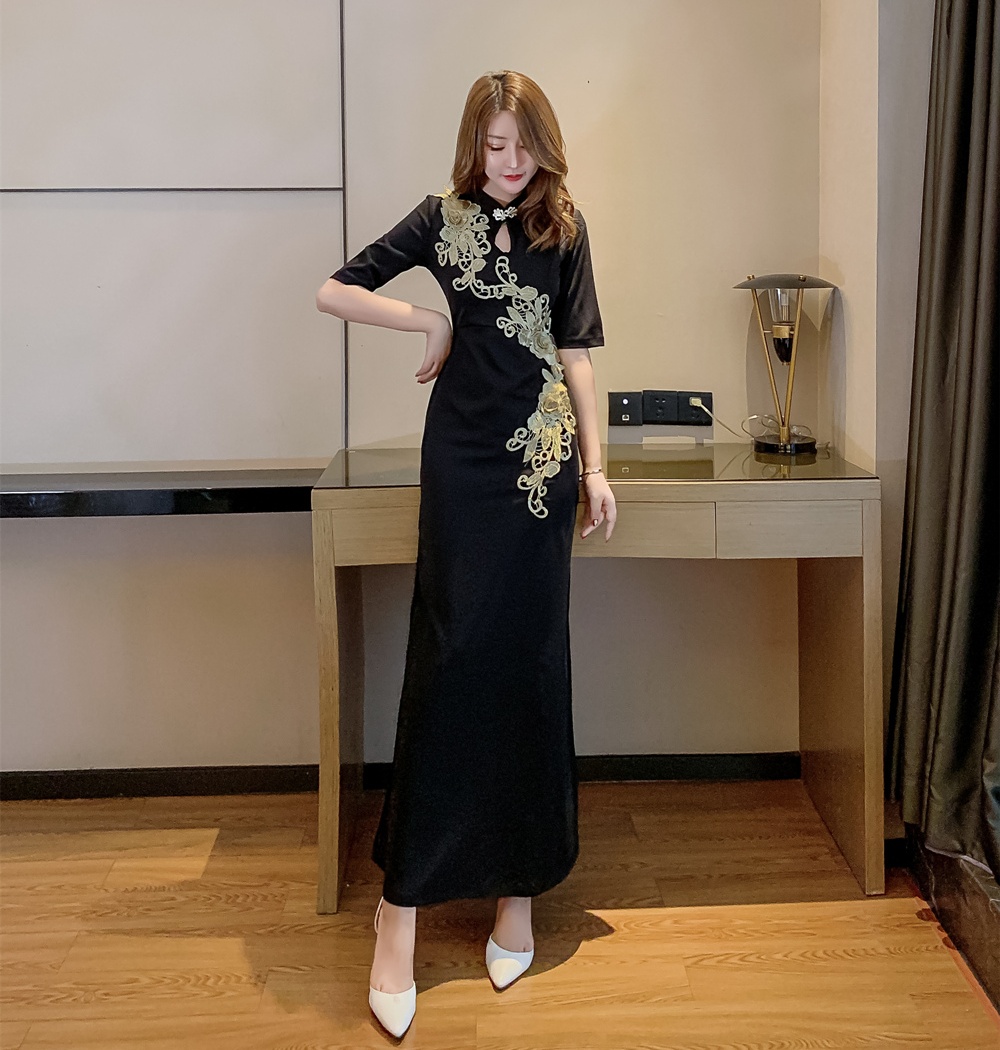 Pinched waist dress refinement cheongsam