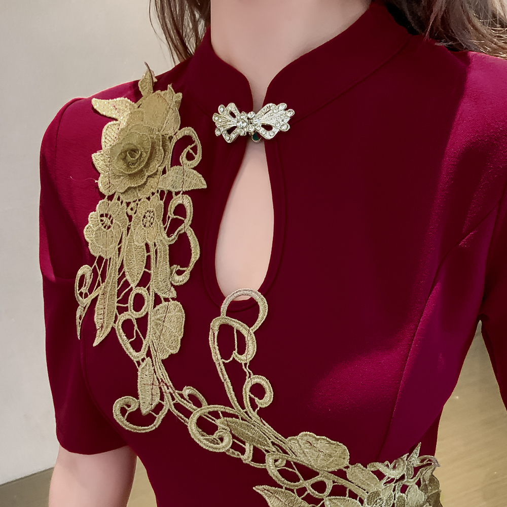 Pinched waist dress refinement cheongsam