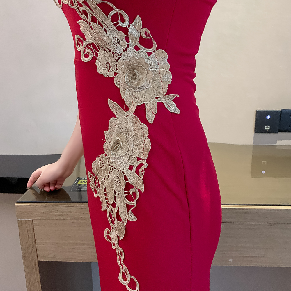 Pinched waist dress refinement cheongsam