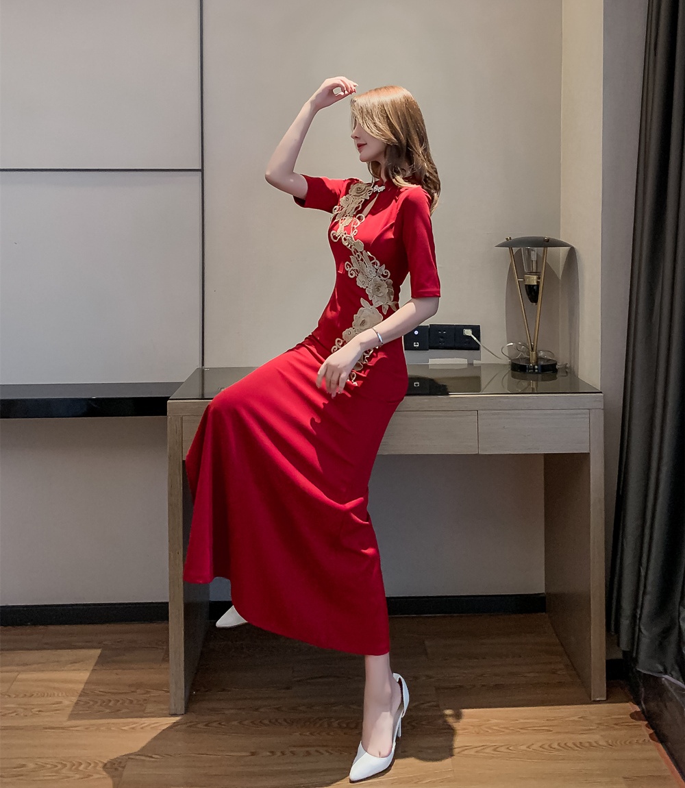 Pinched waist dress refinement cheongsam