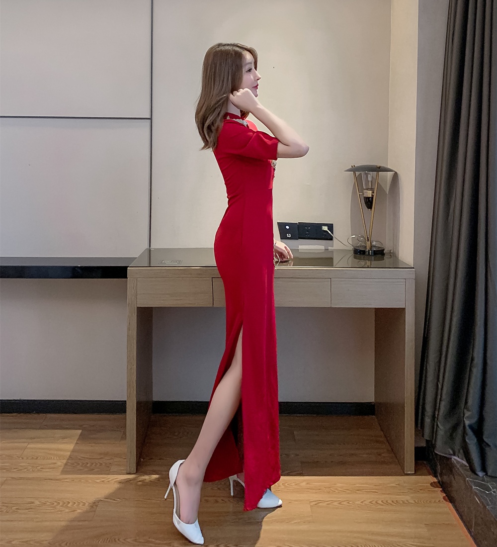 Pinched waist dress refinement cheongsam
