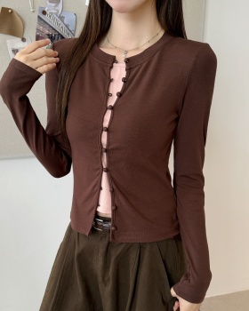 Long sleeve T-shirt Pseudo-two bottoming shirt for women