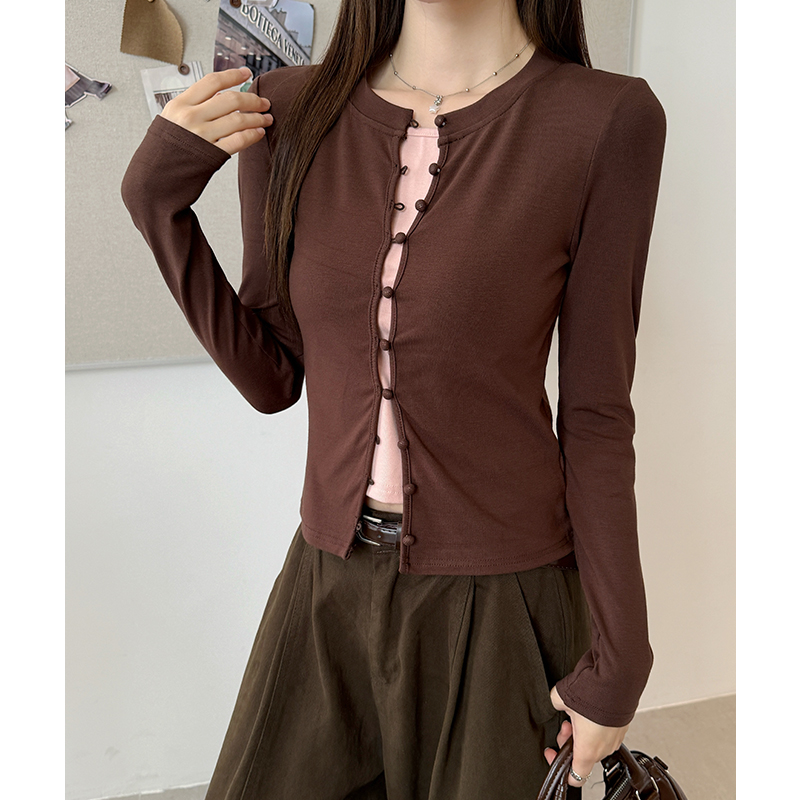 Long sleeve T-shirt Pseudo-two bottoming shirt for women