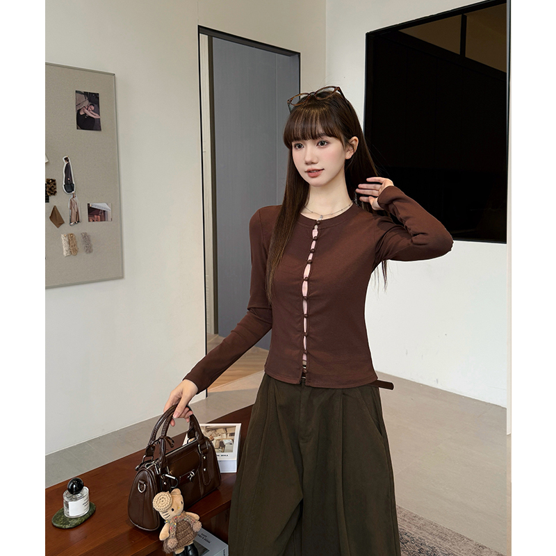 Long sleeve T-shirt Pseudo-two bottoming shirt for women