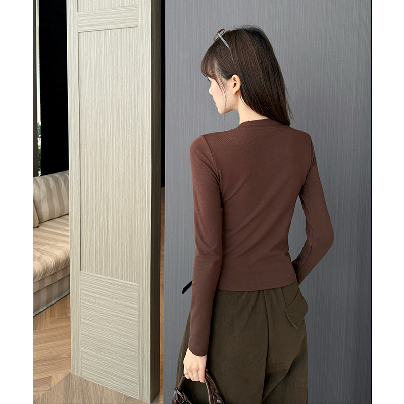 Long sleeve T-shirt Pseudo-two bottoming shirt for women