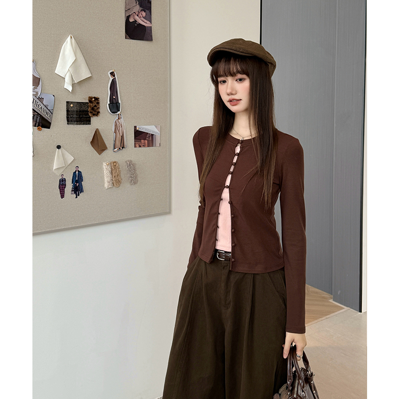 Long sleeve T-shirt Pseudo-two bottoming shirt for women