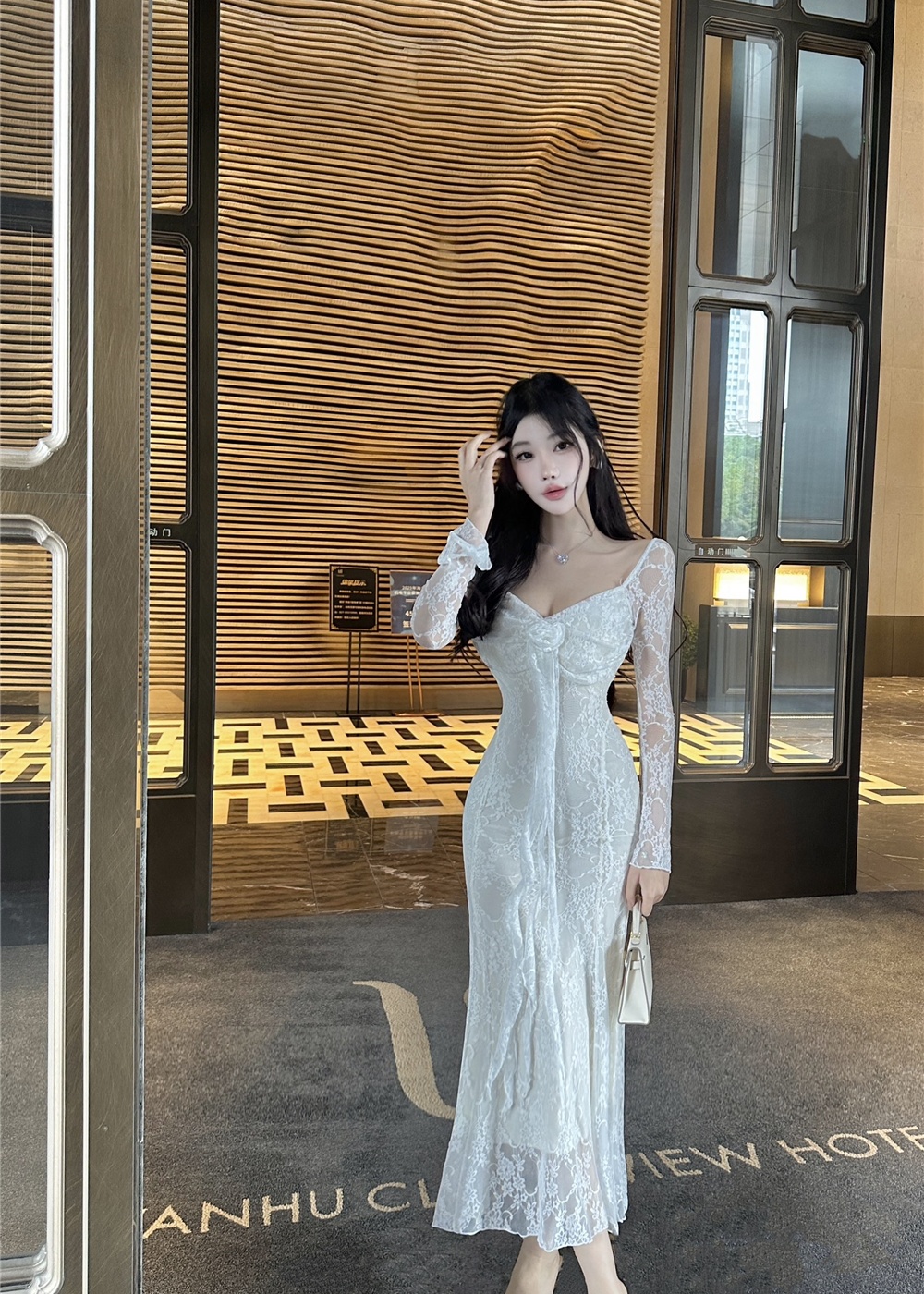 Mermaid long dress lace formal dress for women