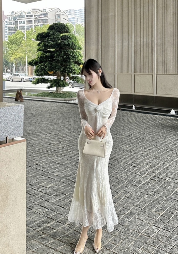 Mermaid long dress lace formal dress for women