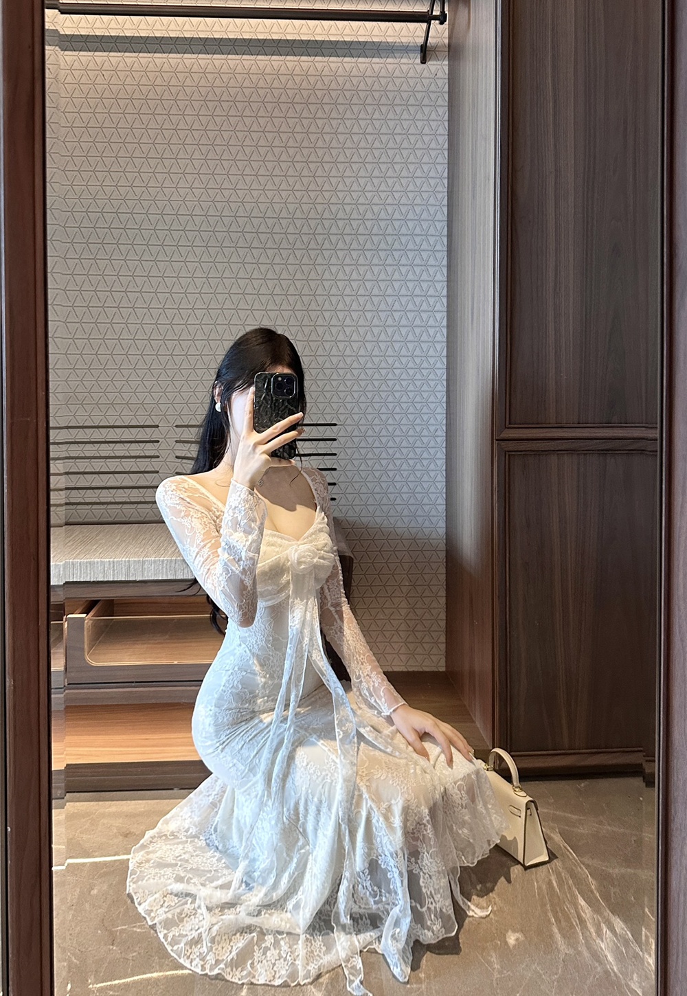 Mermaid long dress lace formal dress for women