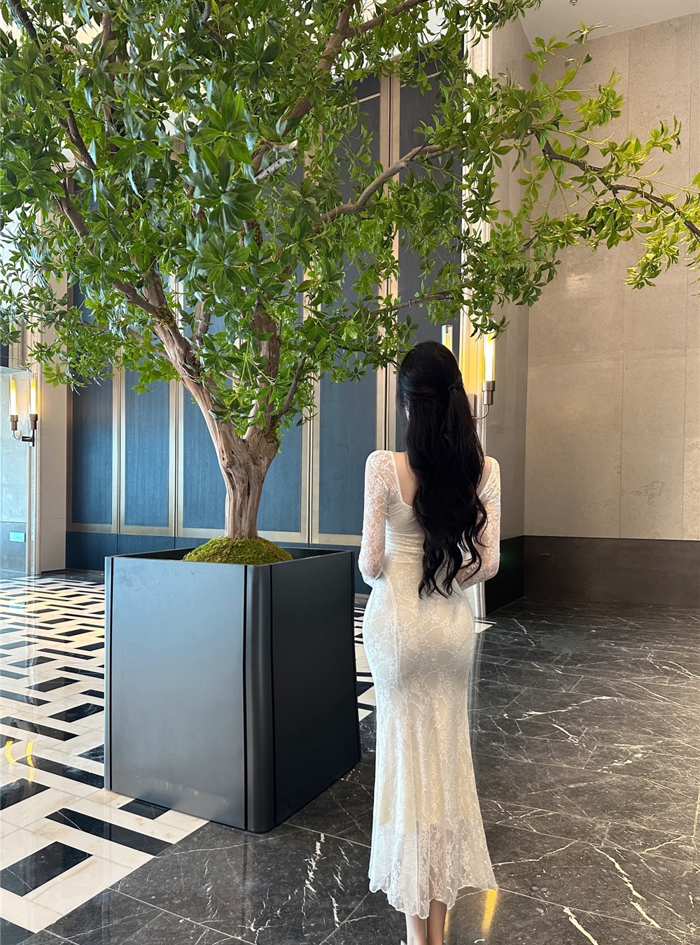 Mermaid long dress lace formal dress for women