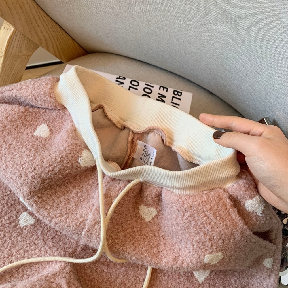 Plush thermal boots pants slim A-line shorts for women