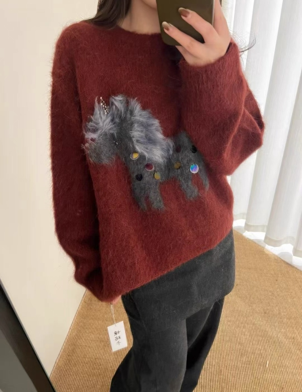 Winter pony inside the ride sweater for women