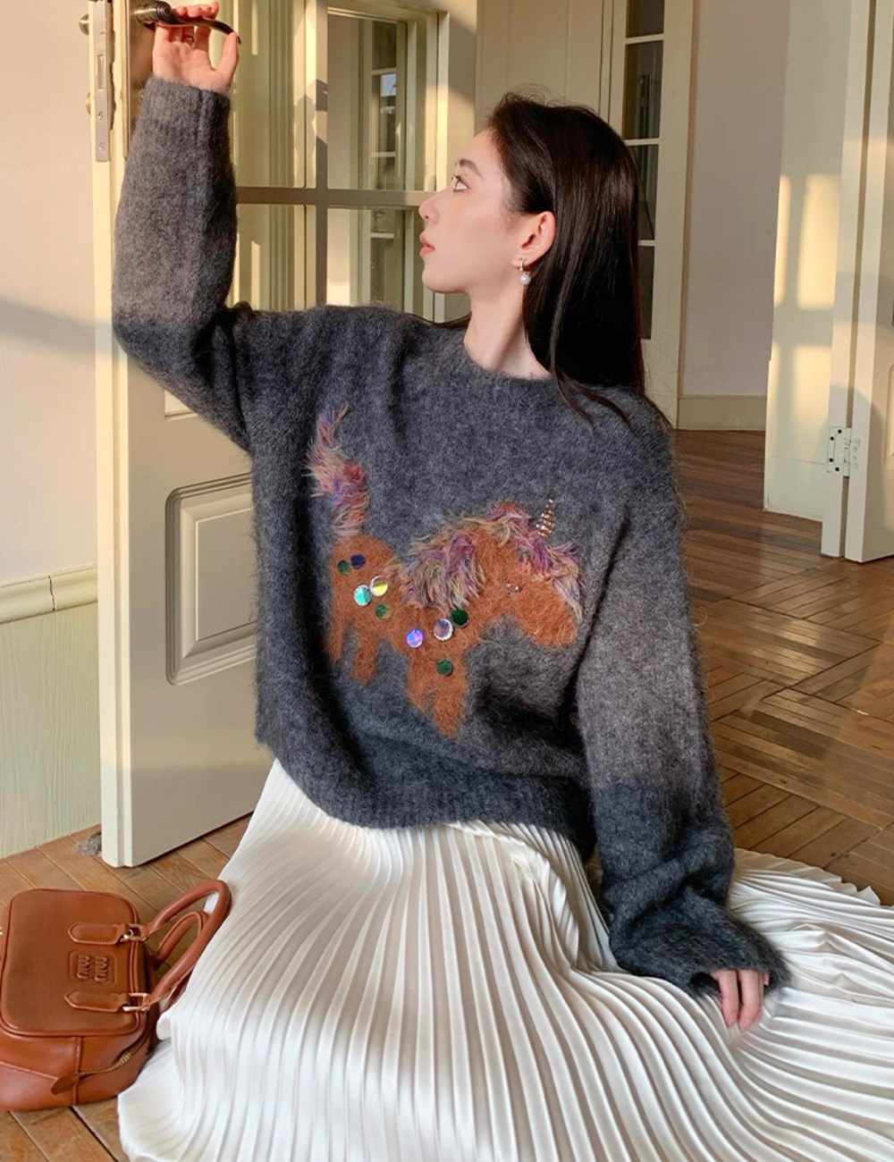 Winter pony inside the ride sweater for women