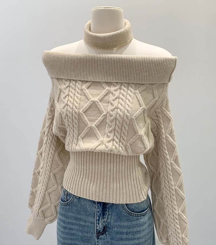 Short long sleeve sweater pinched waist tops for women