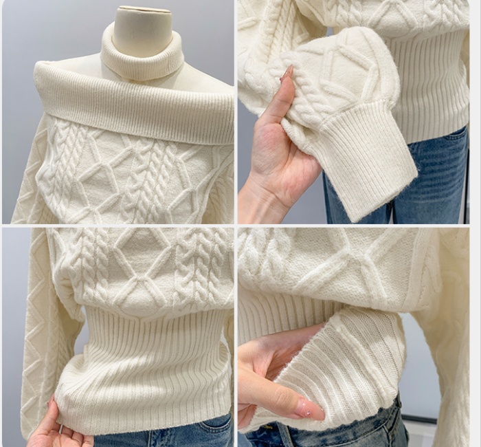 Short long sleeve sweater pinched waist tops for women