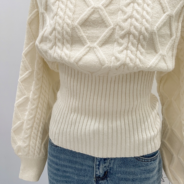 Short long sleeve sweater pinched waist tops for women