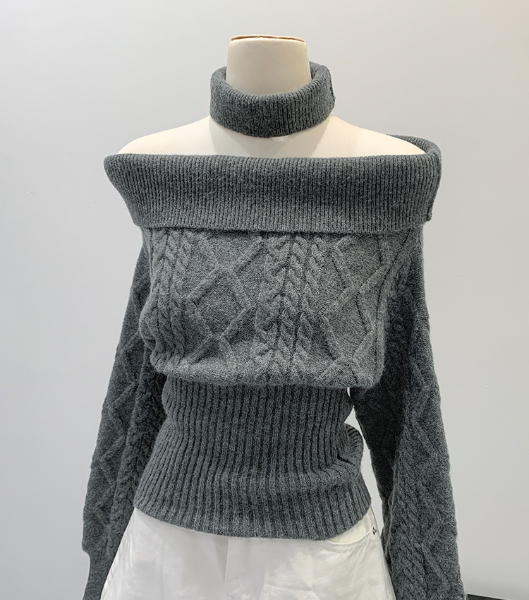 Short long sleeve sweater pinched waist tops for women