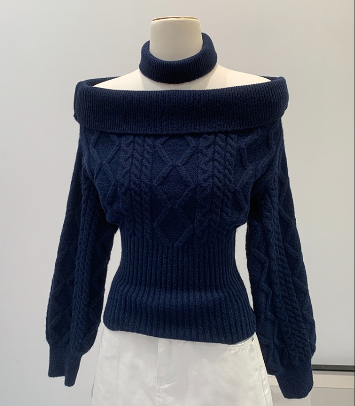 Short long sleeve sweater pinched waist tops for women