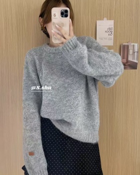 Lazy pullover sweater loose plush tops