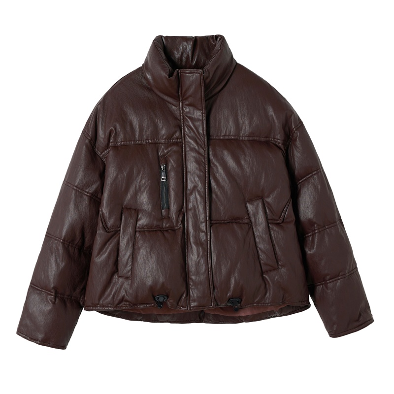 Short duck down bread clothing fashion PU down coat