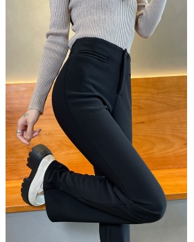 Black high waist flare pants micro speaker slim suit pants