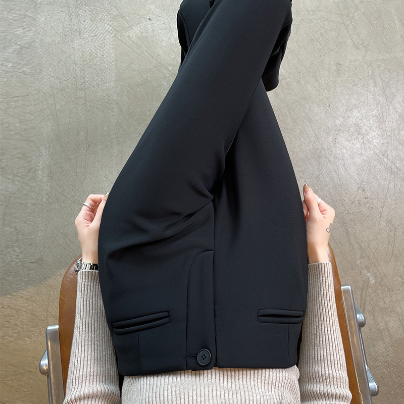 Black high waist flare pants micro speaker slim suit pants