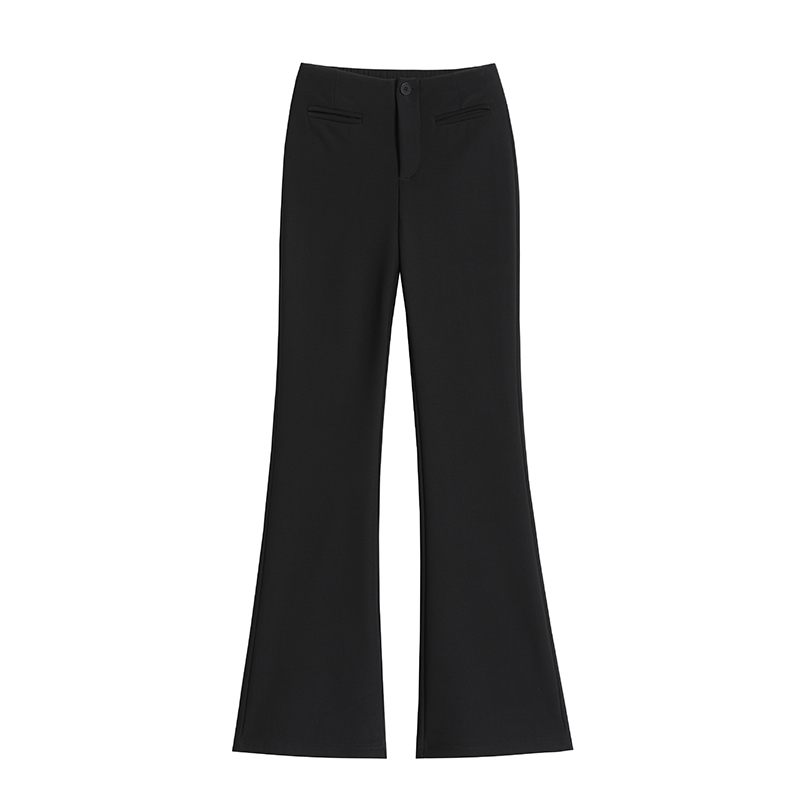Black high waist flare pants micro speaker slim suit pants