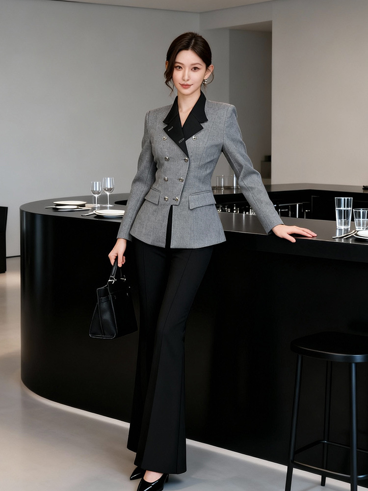 Slim temperament business suit mixed colors tops for women