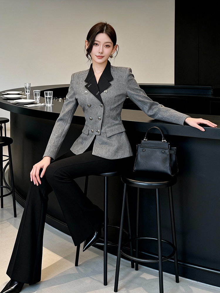 Slim temperament business suit mixed colors tops for women