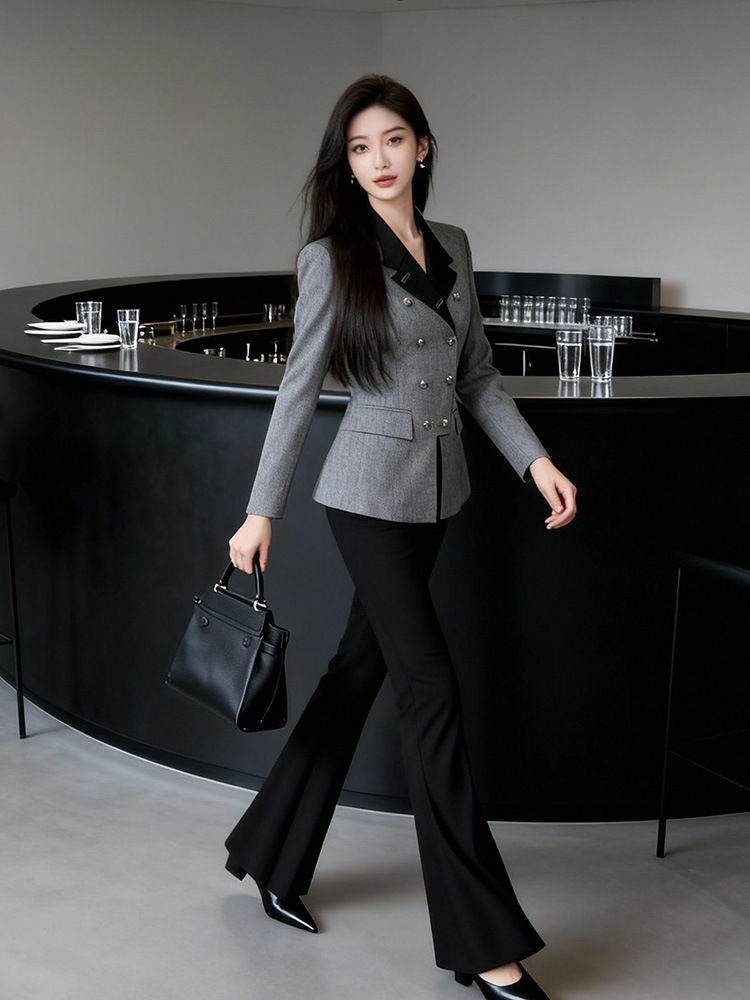 Slim temperament business suit mixed colors tops for women