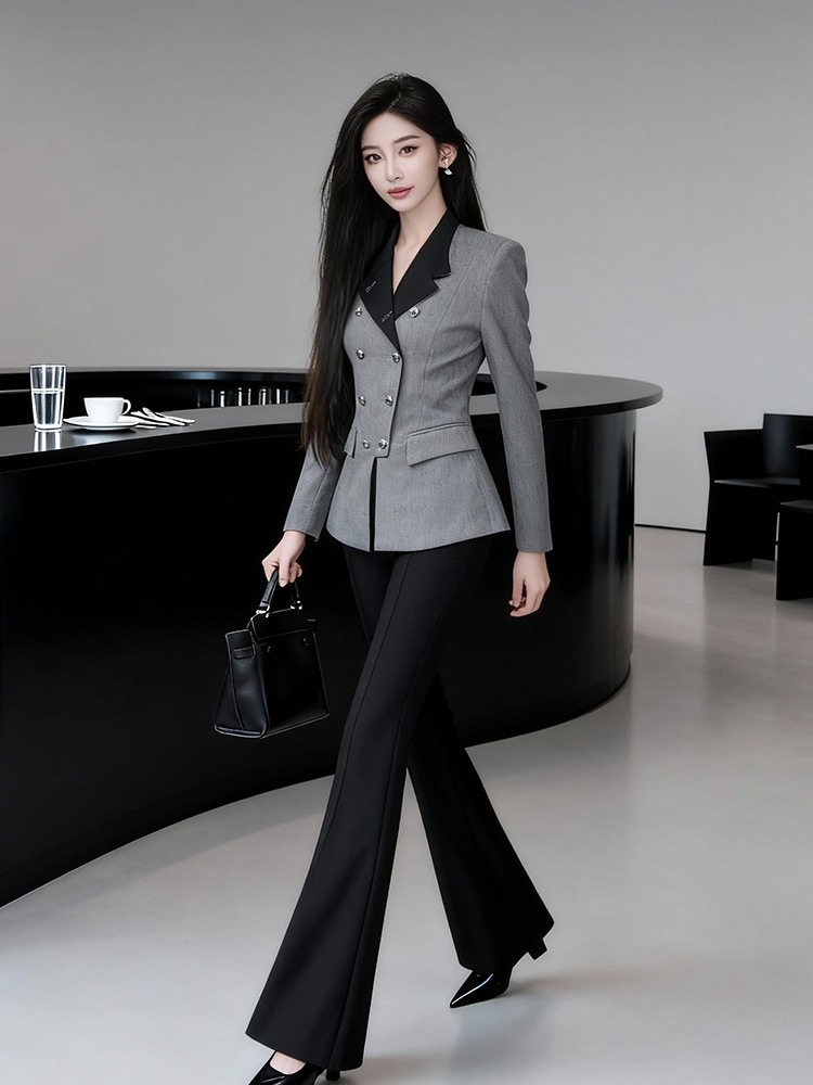 Slim temperament business suit mixed colors tops for women