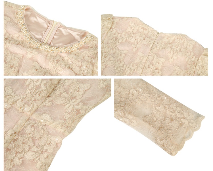 Round neck rhinestone A-line dress