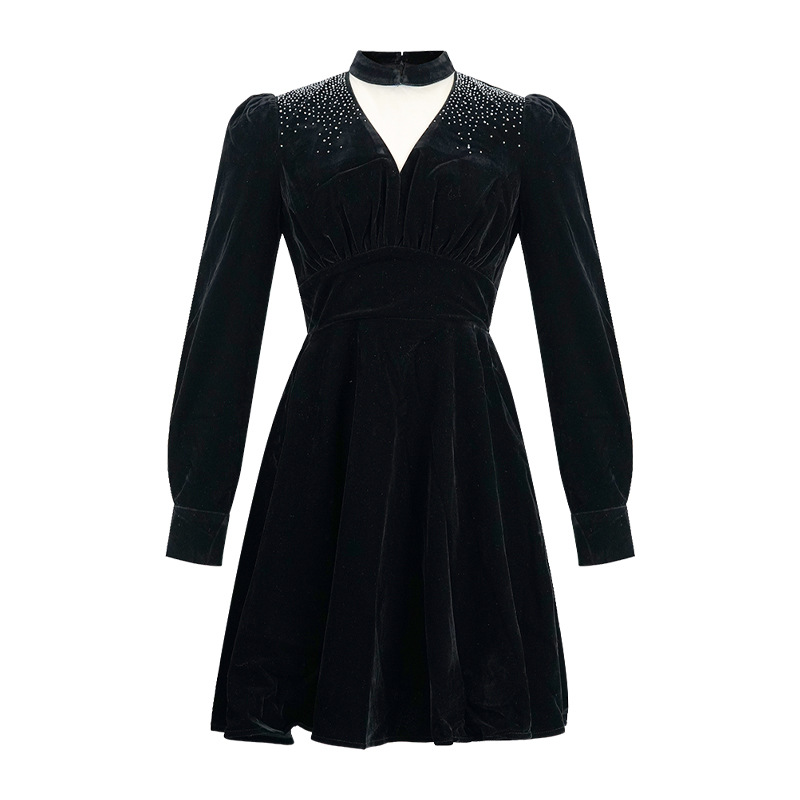 V-neck dress autumn and winter formal dress for women