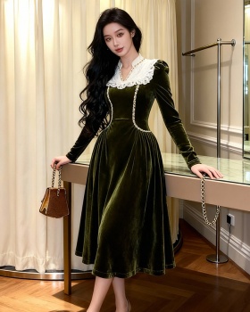 V-neck dress long sleeve long dress for women