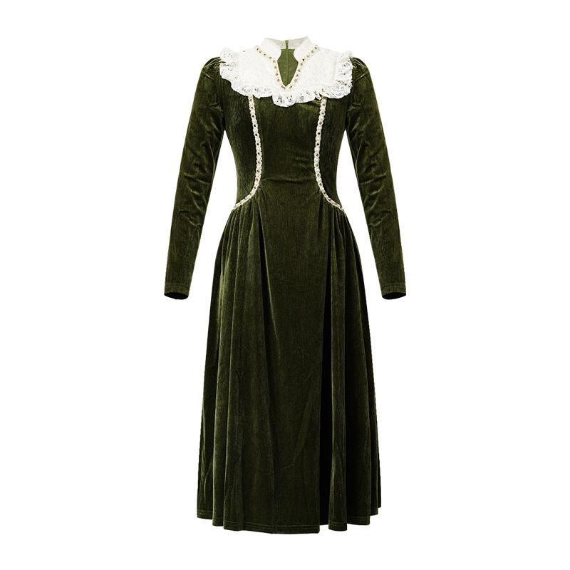 V-neck dress long sleeve long dress for women