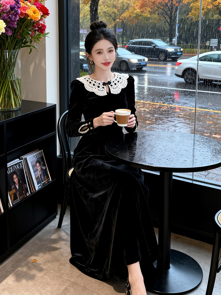 Annual meeting dress lace formal dress for women