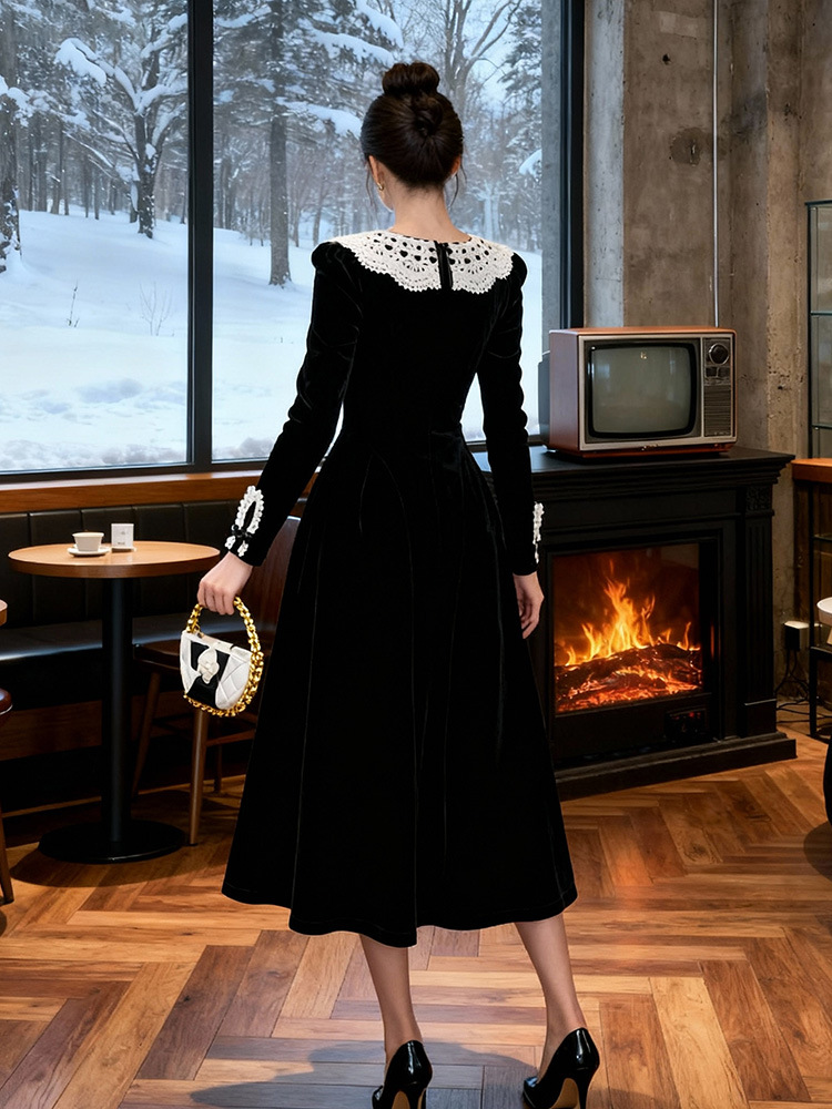 Annual meeting dress lace formal dress for women