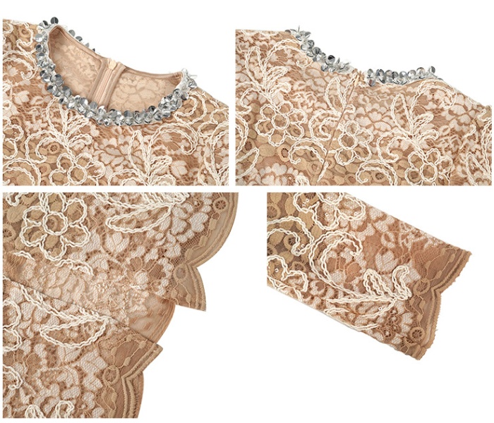 Round neck package hip dress long ladies formal dress