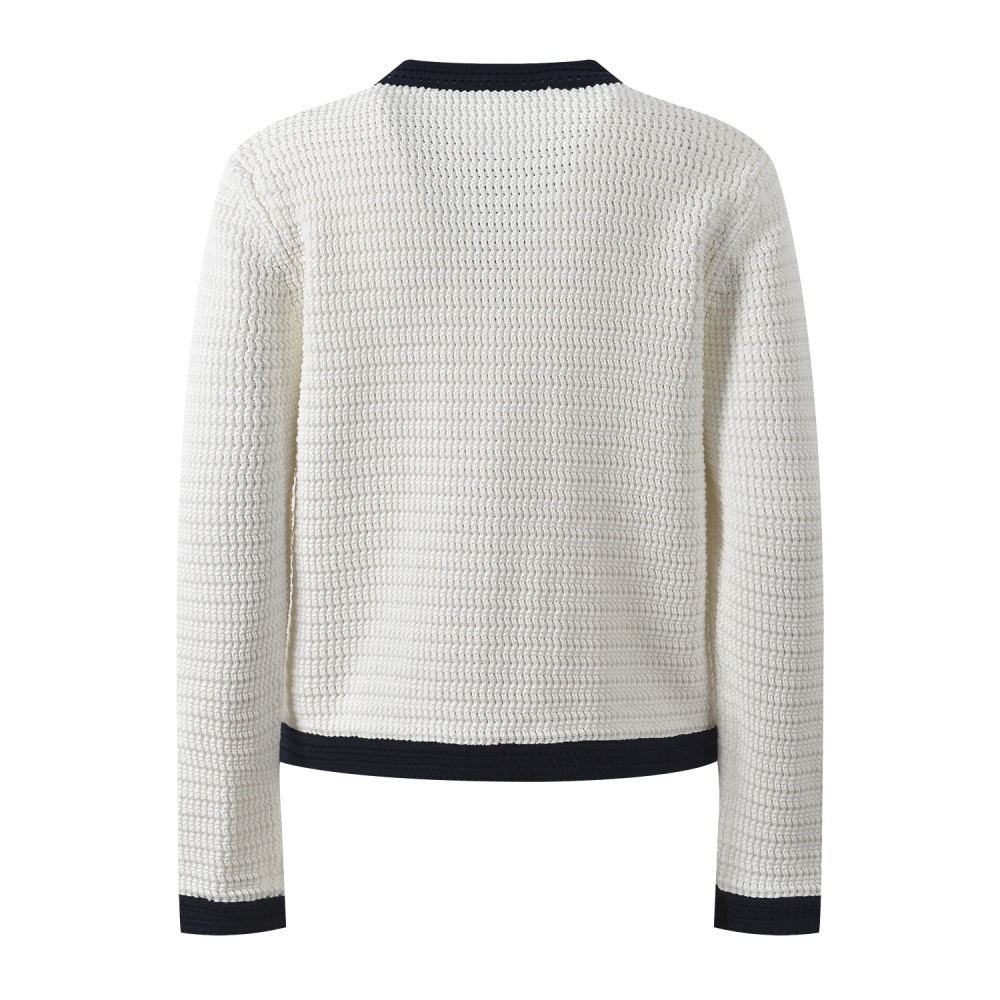 Mixed colors knitted cardigan autumn and winter coat