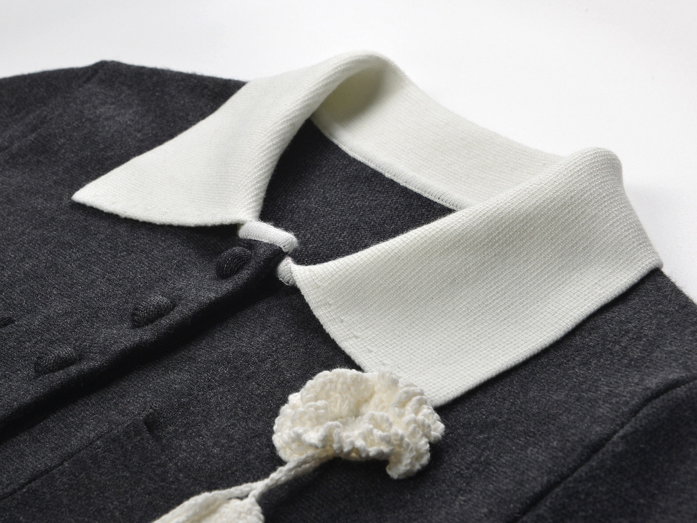 Long sleeve crochet show young slim dress