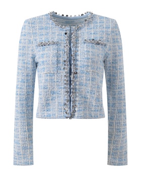 Round neck temperament coat sequins cardigan