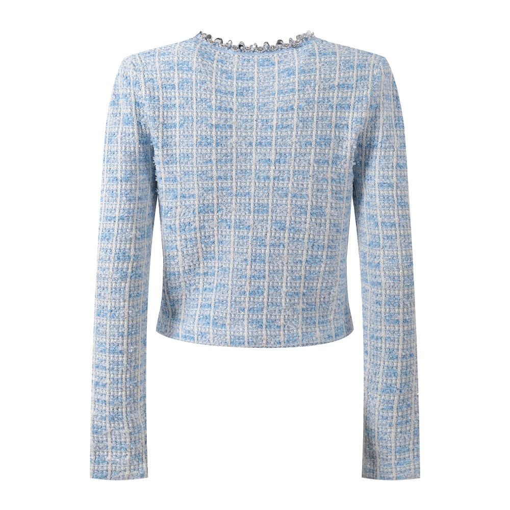 Round neck temperament coat sequins cardigan