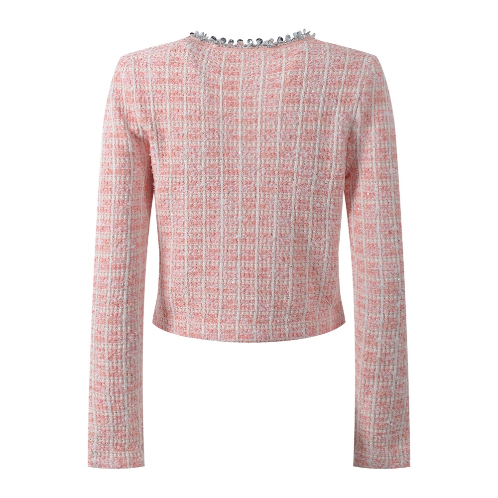 Round neck temperament coat sequins cardigan