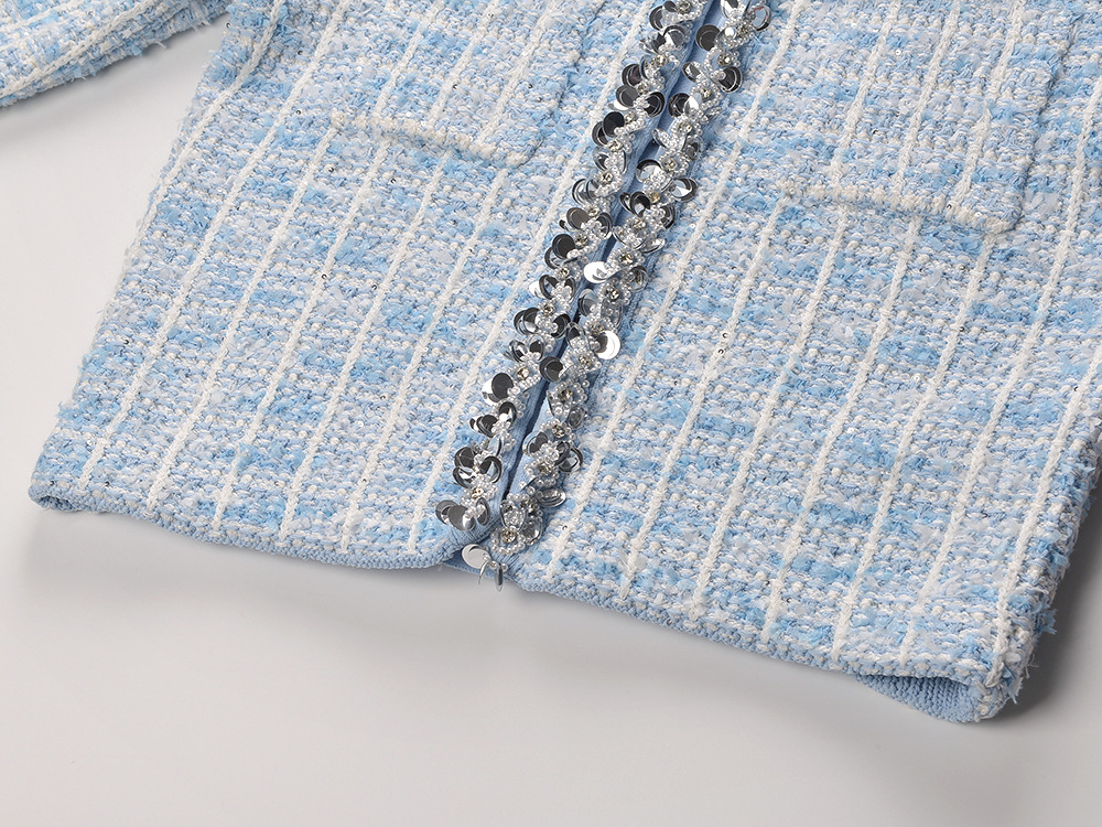 Round neck temperament coat sequins cardigan